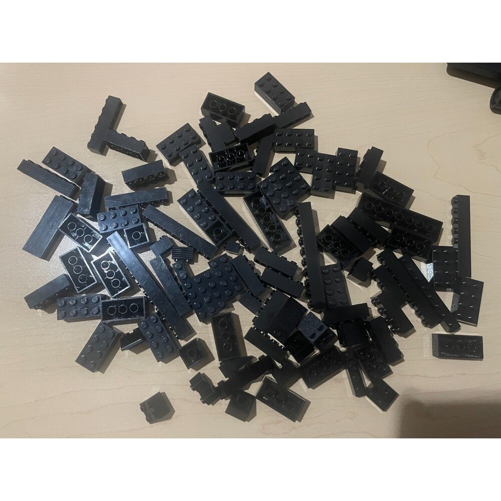 100+ Black Lego Bricks Parts 2x2 2x4 1x4 2x8 1x8 1x2 2x3 1x6 pieces